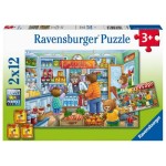 12 pc Ravensburger Puzzle - Let's Go Shopping 2x12pc 12 pc Ravensburger Puzzle - Let's Go Shopping 2x12pc